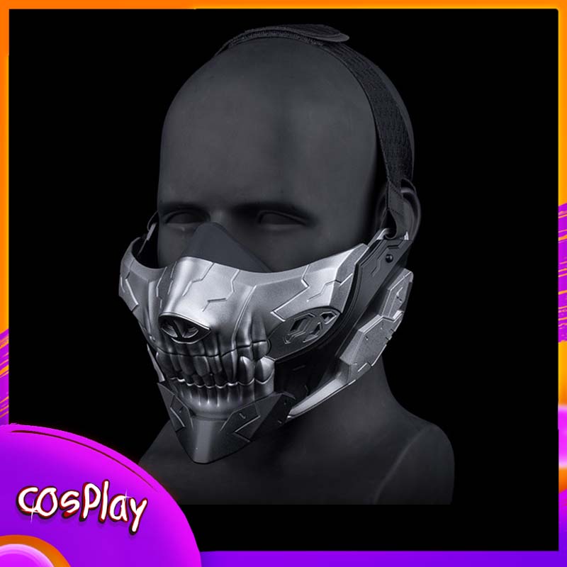 Party Games Good - Rebel Skull Halbgesichtsmaske Halloween-Party Cosplay-Maske Paintball-Schießspiel