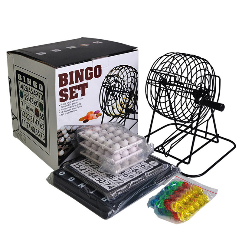 Party Games For Adults Large Group - Bingo-Lotterie-Maschine, Stahl-Bingo-Spielkäfig-Set für Erwachsene, Familie, große