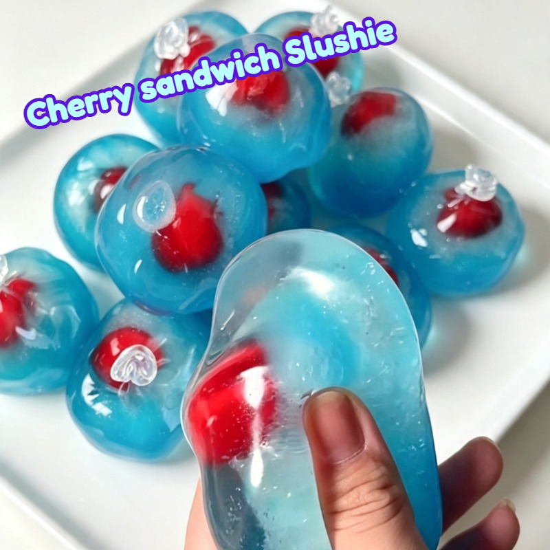 Party Games Ideas - Formbarer Kirsch-Sandwich-Slushie-Stressball, langsam aufsteigend, nicht springend,