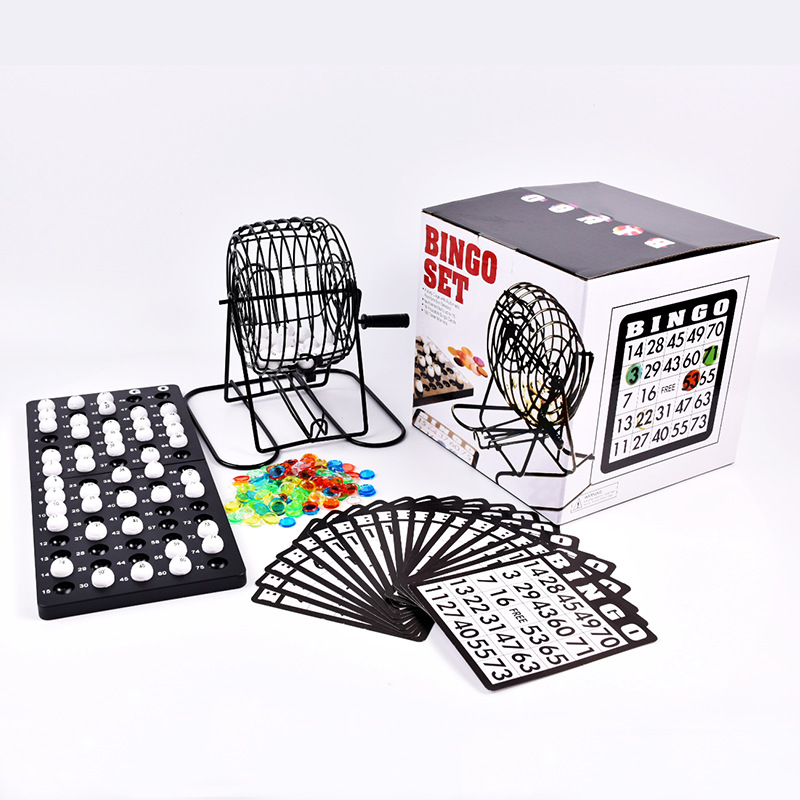 Party Games For Adults Large Group - Bingo-Lotterie-Maschine, Stahl-Bingo-Spielkäfig-Set für Erwachsene, Familie, große