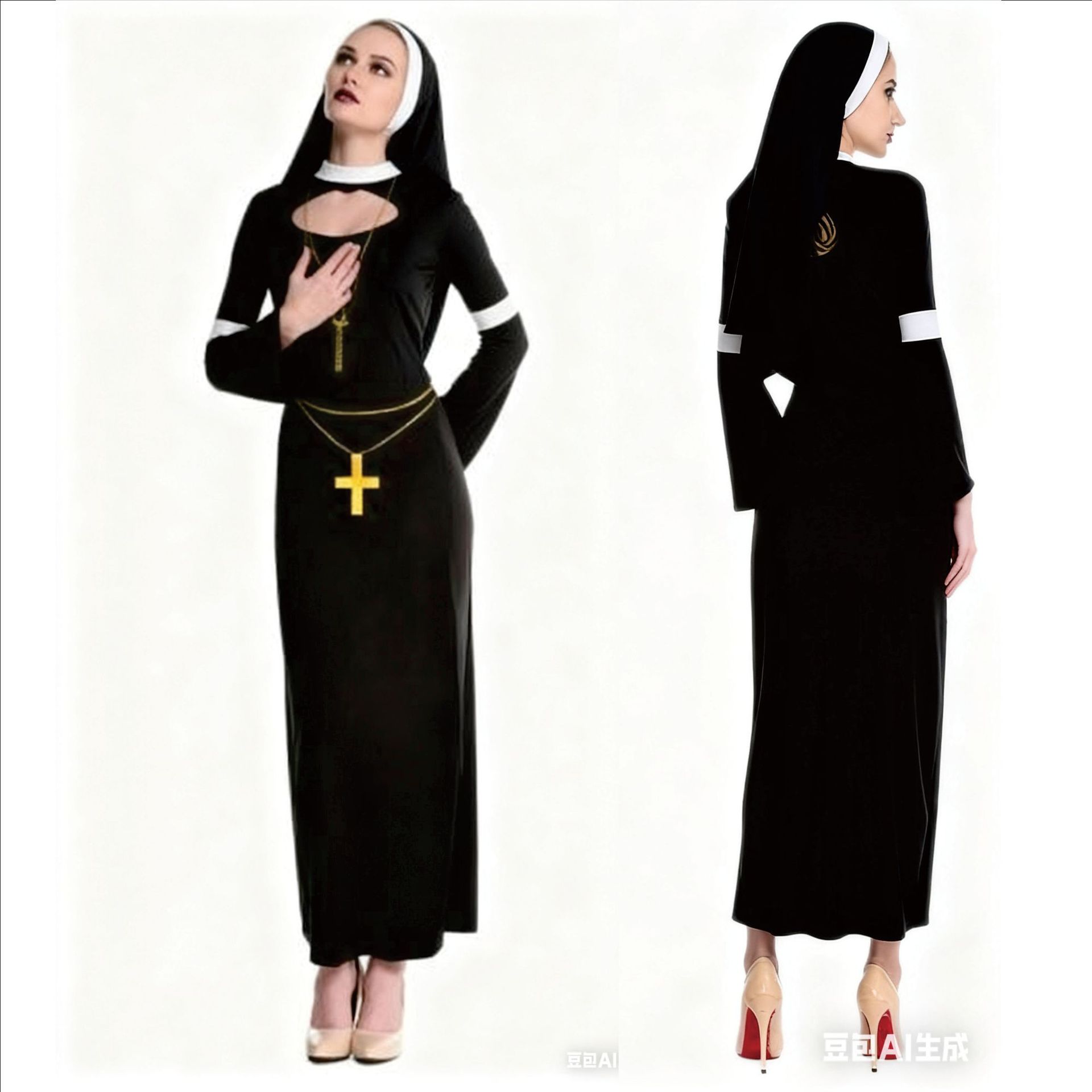Halloween Dunkle Nonne Weiblic – Party Games Crossplay Bewertung und Preis