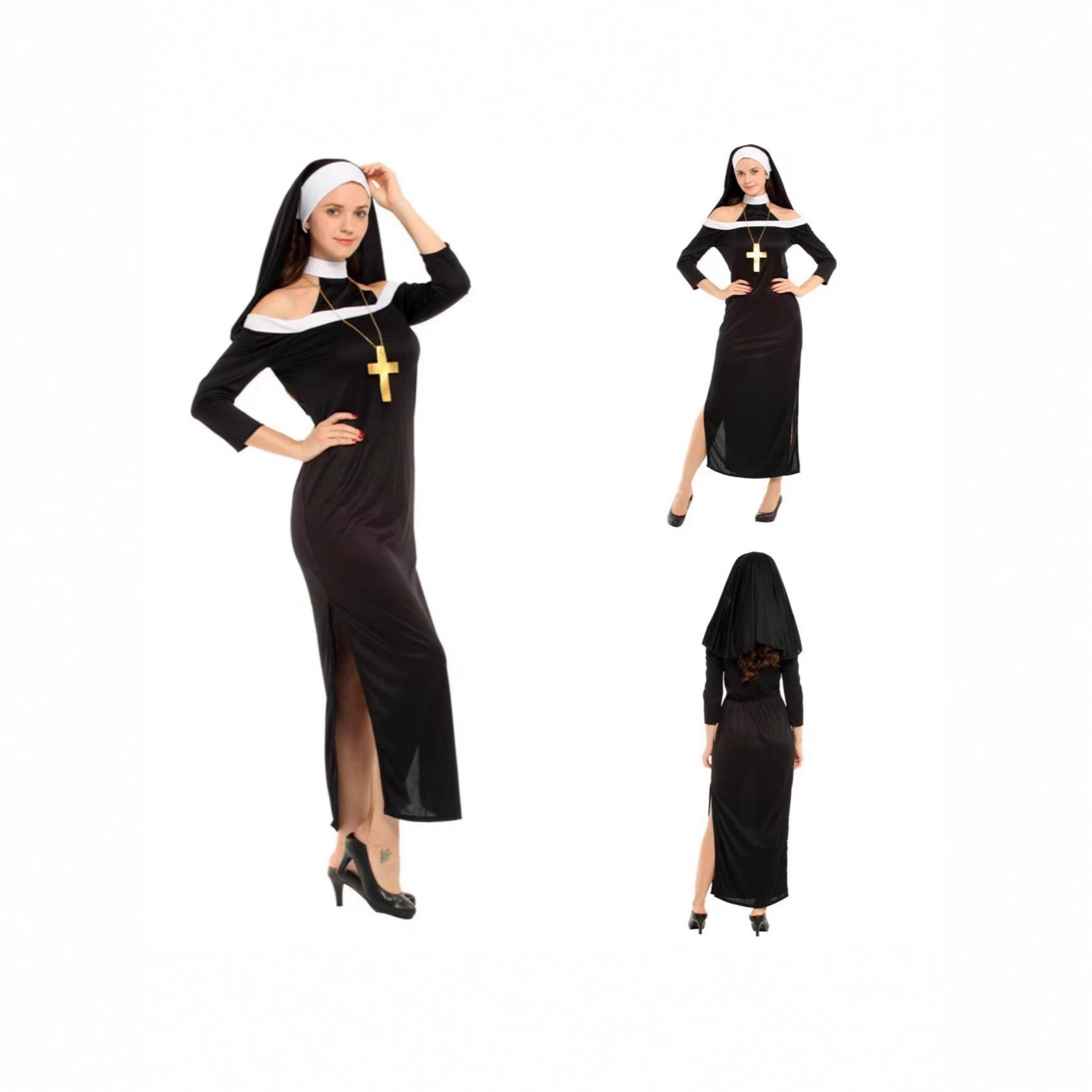 Halloween Dunkle Nonne Weiblic – Party Games Crossplay Bewertung und Preis