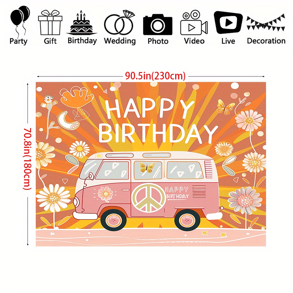 Retro 70er Jahre Hippie-Thema  – Party Games Bus Bewertung und Preis